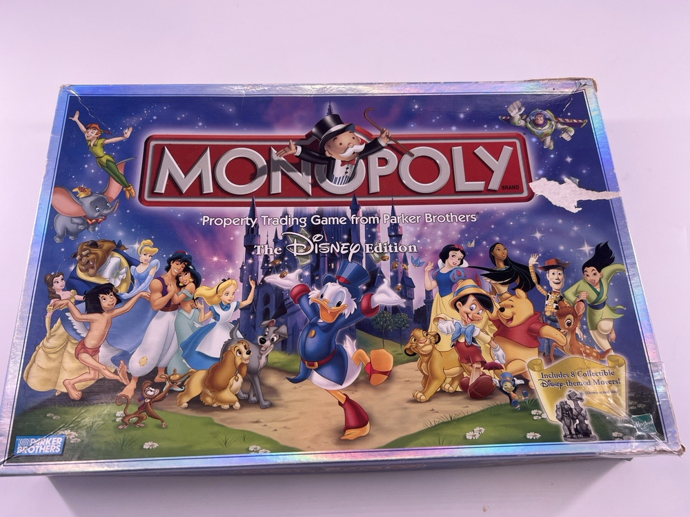 Disney Edition Monopoly Board Game Family Night Collectible Complete Rare